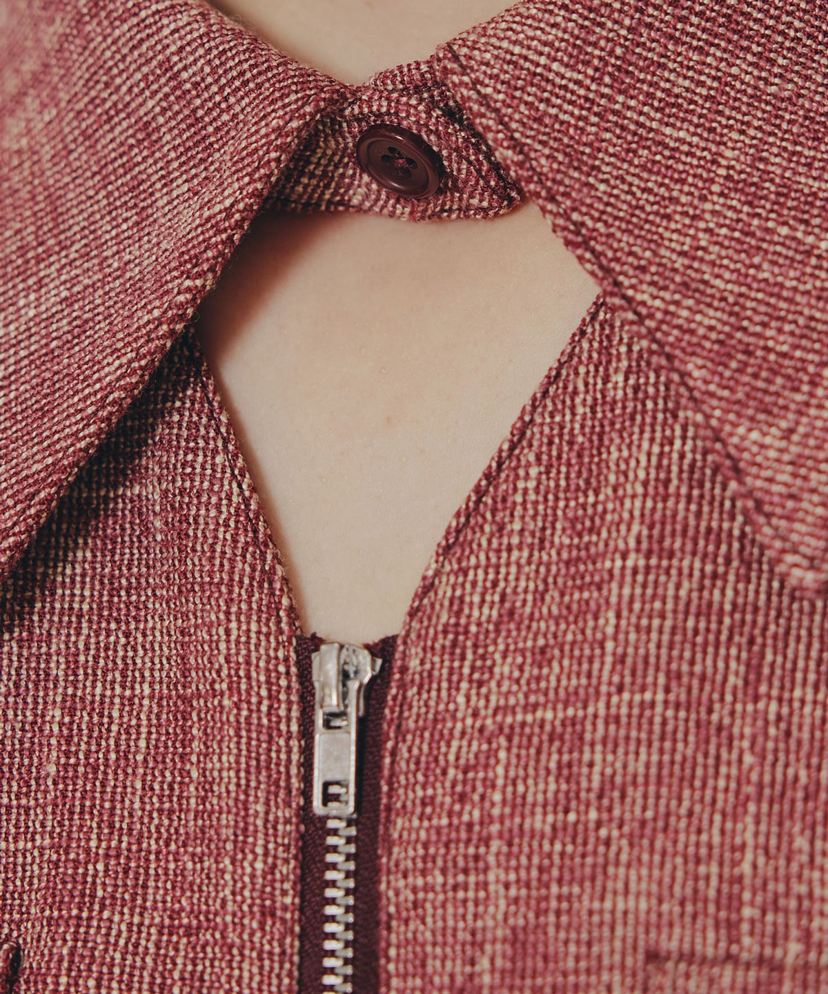 カラーミックスフロントZIPワンピース