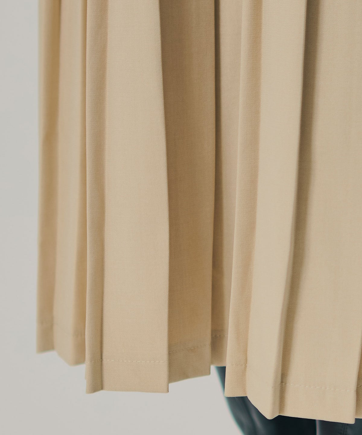 プリーツボウタイシャツロングワンピース