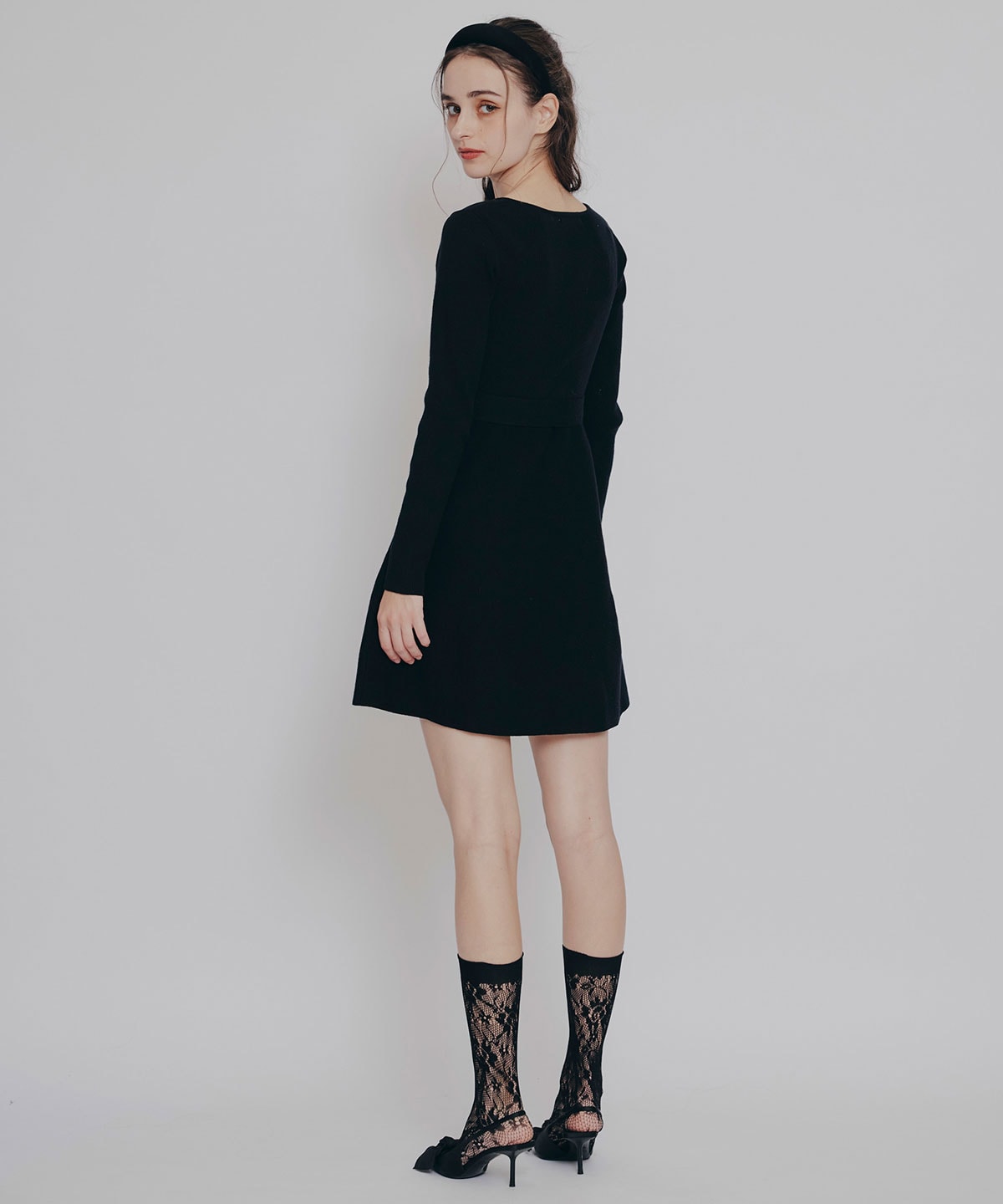 ケープSETニットフレアミニワンピース