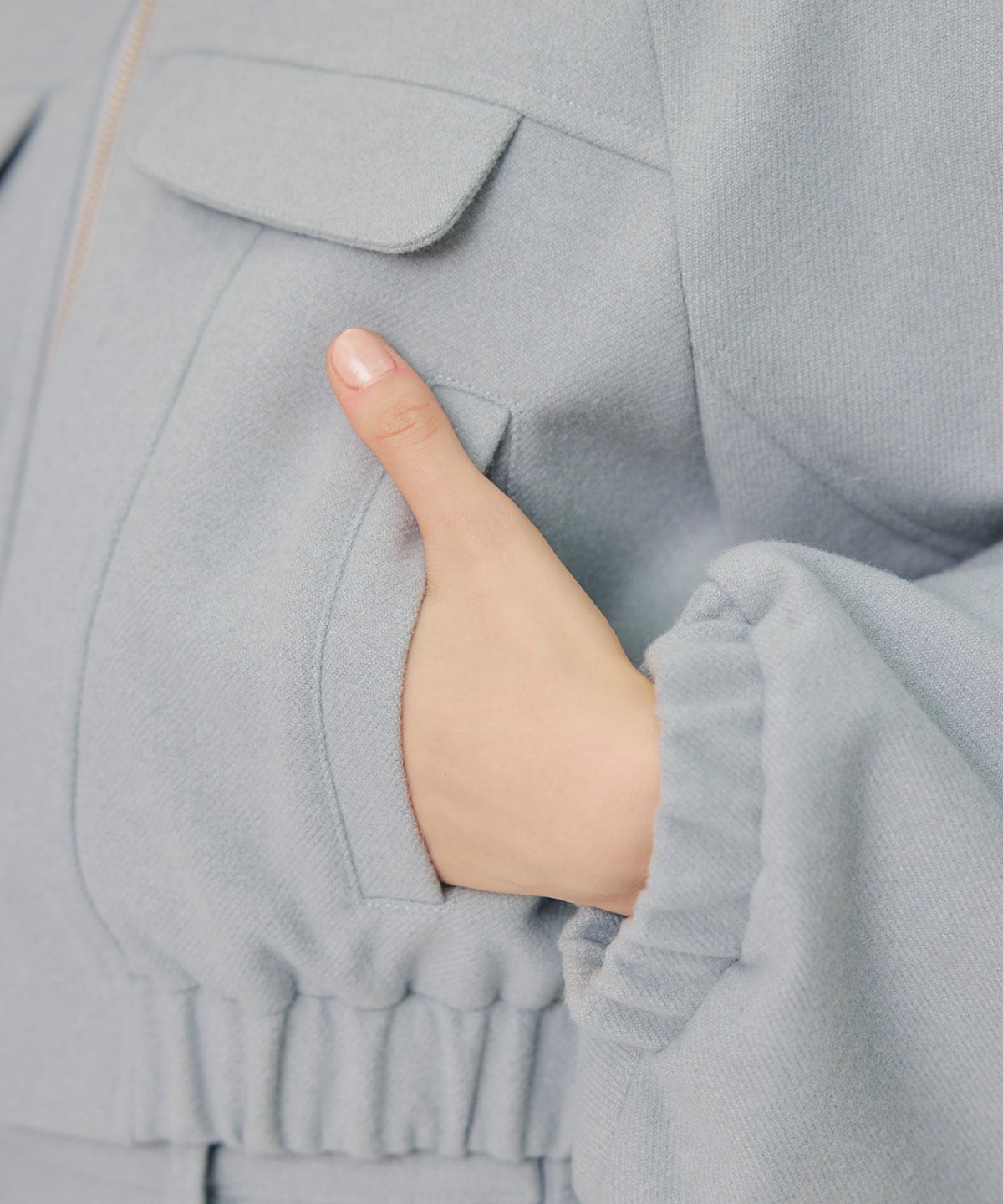 【セットアップ可能】ビッグスリーブフードショートブルゾン