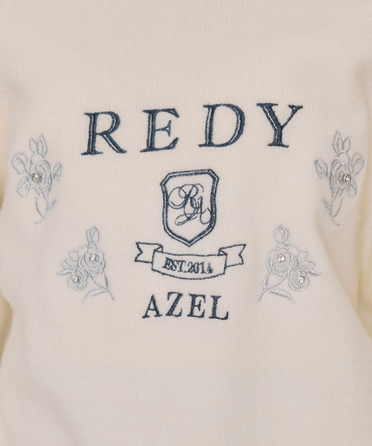 ビジューロゴエンブロイダリーニットプルオーバー