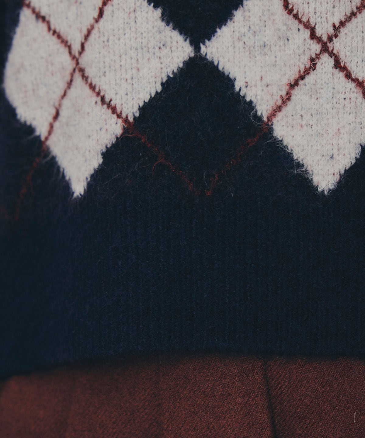 アーガイルVネックニットプルオーバー