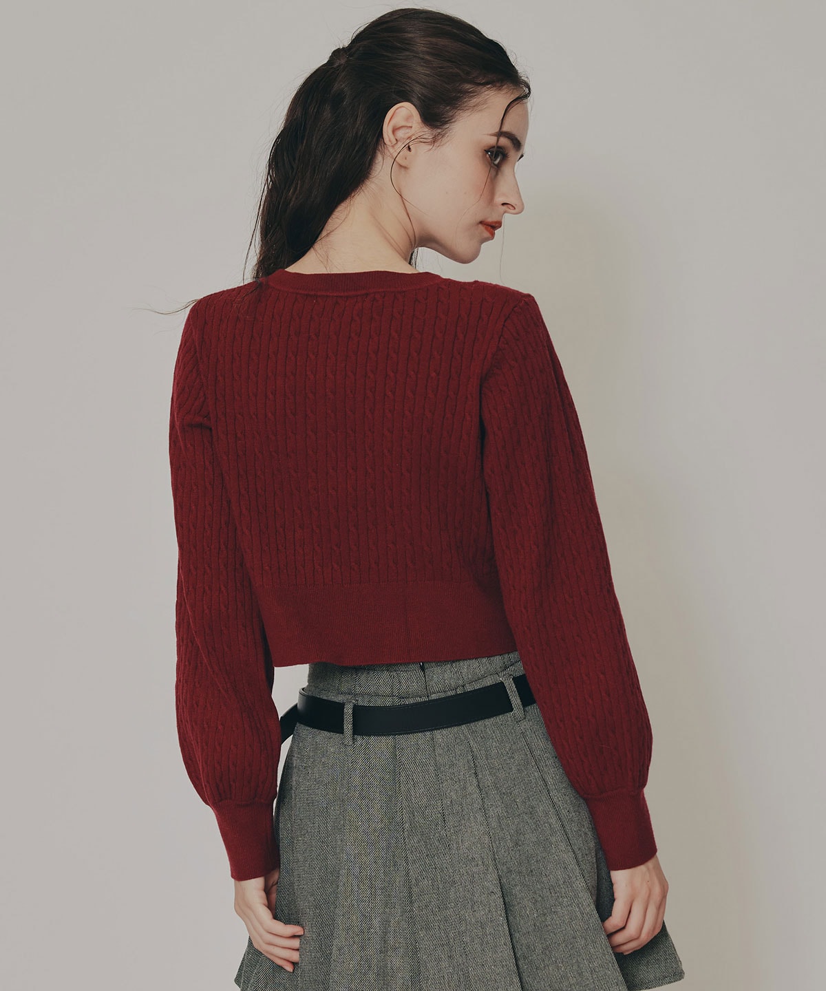 Azelyミニケーブルニットカーディガン