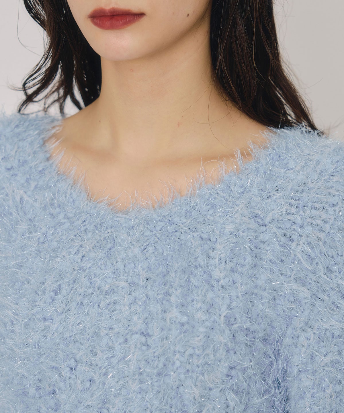 ブークレラメシャギーニットプルオーバー