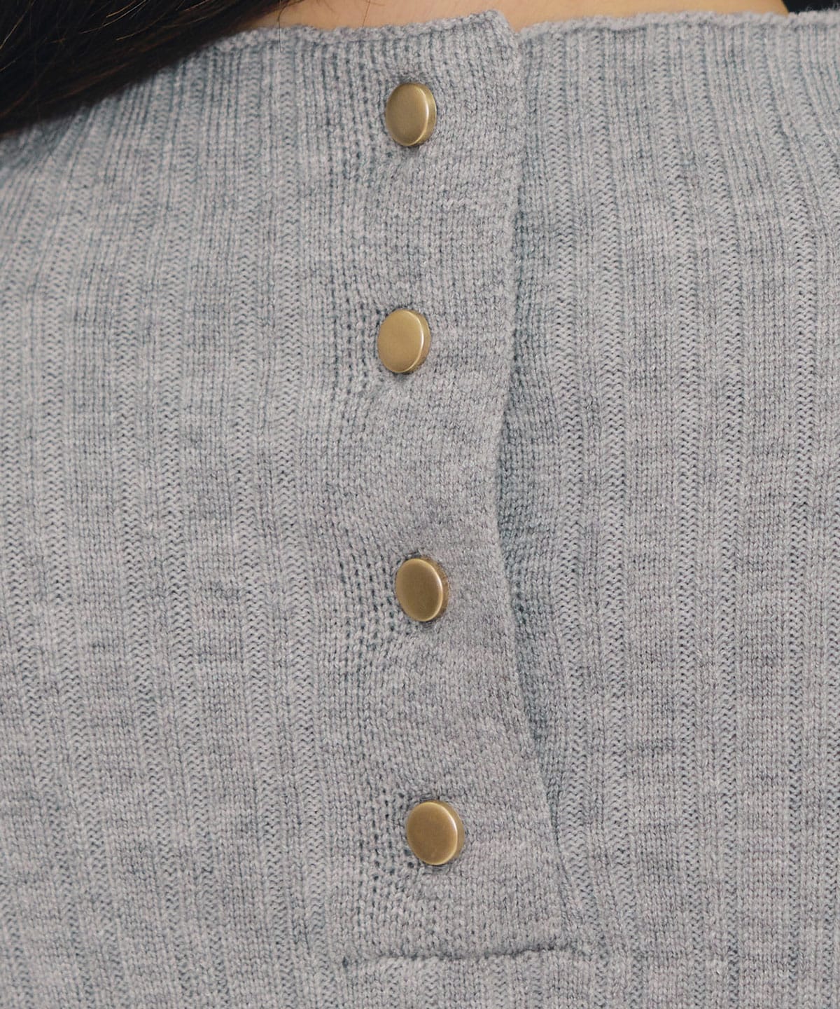 レイヤードデザインランダムリブニットプルオーバー