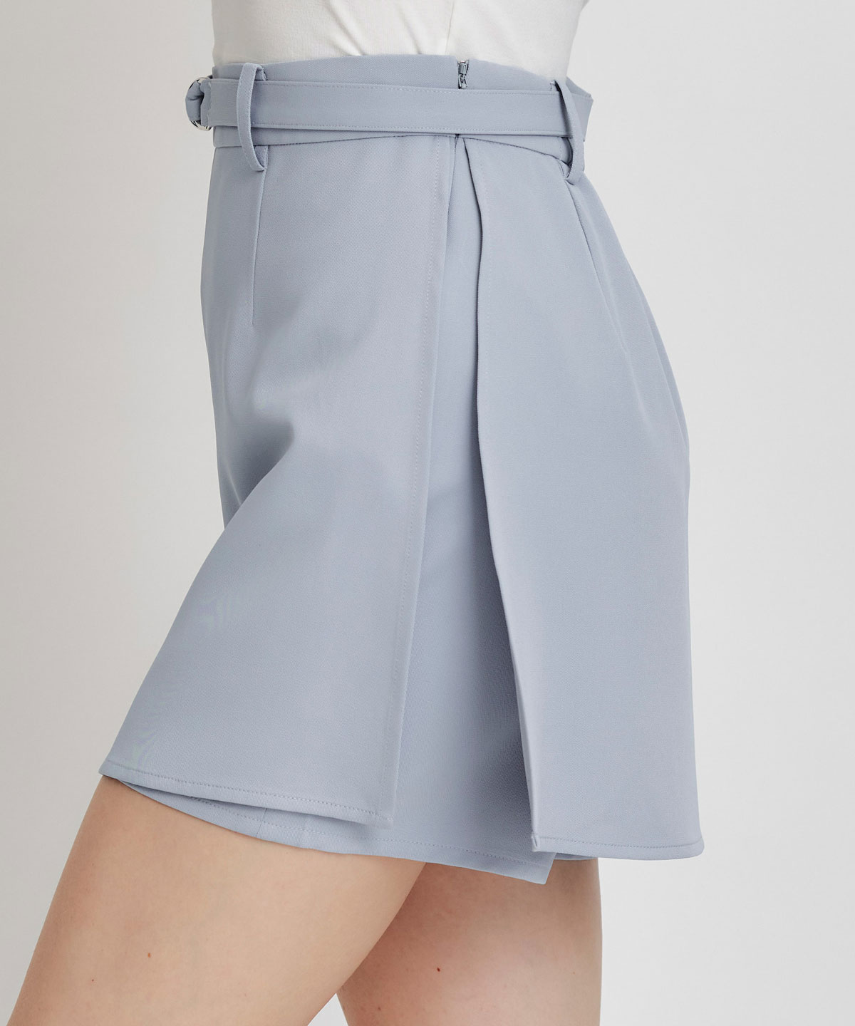 【セットアップ可能】アイシーカラーショートパンツレイヤードフレアミニスカート