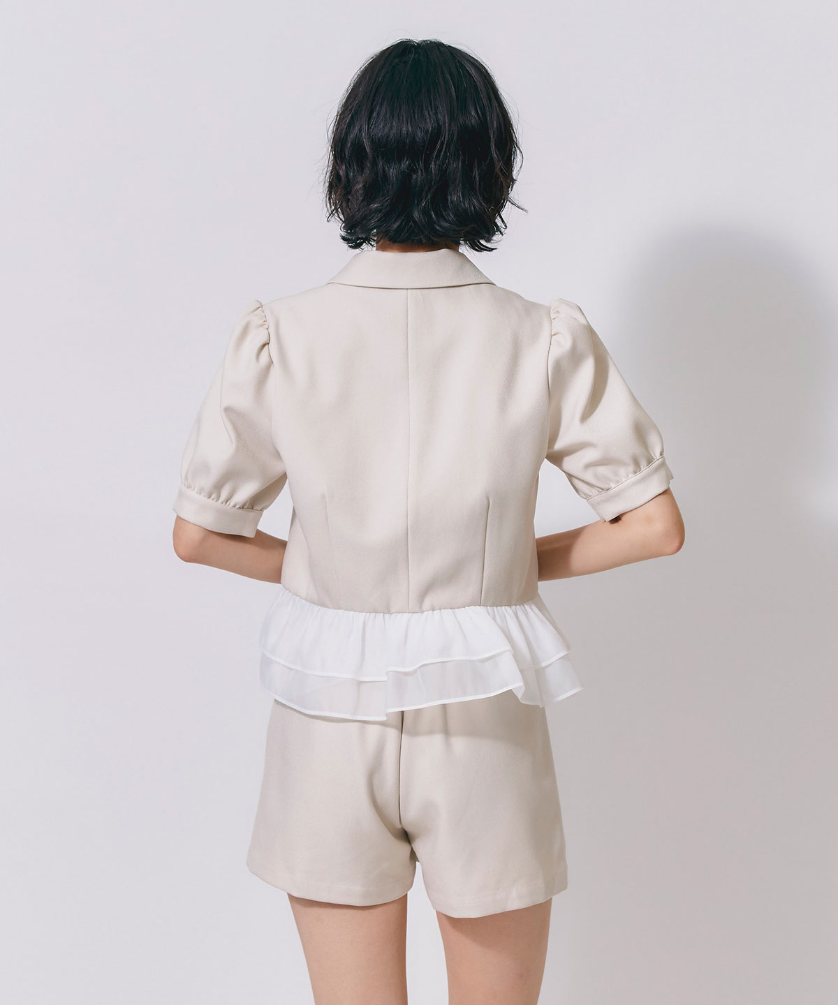 【Classic Button Series】クラシックマルチボタンハイウエストショートパンツ