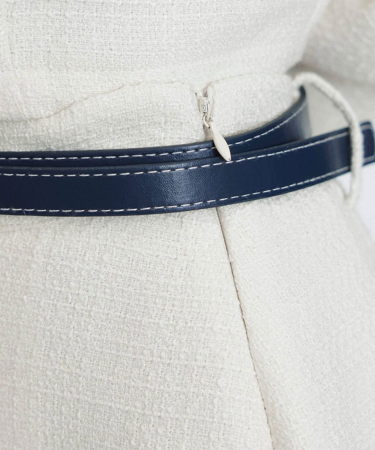 ダブルステッチツイードブラウス×フレアロングスカートセットアップ