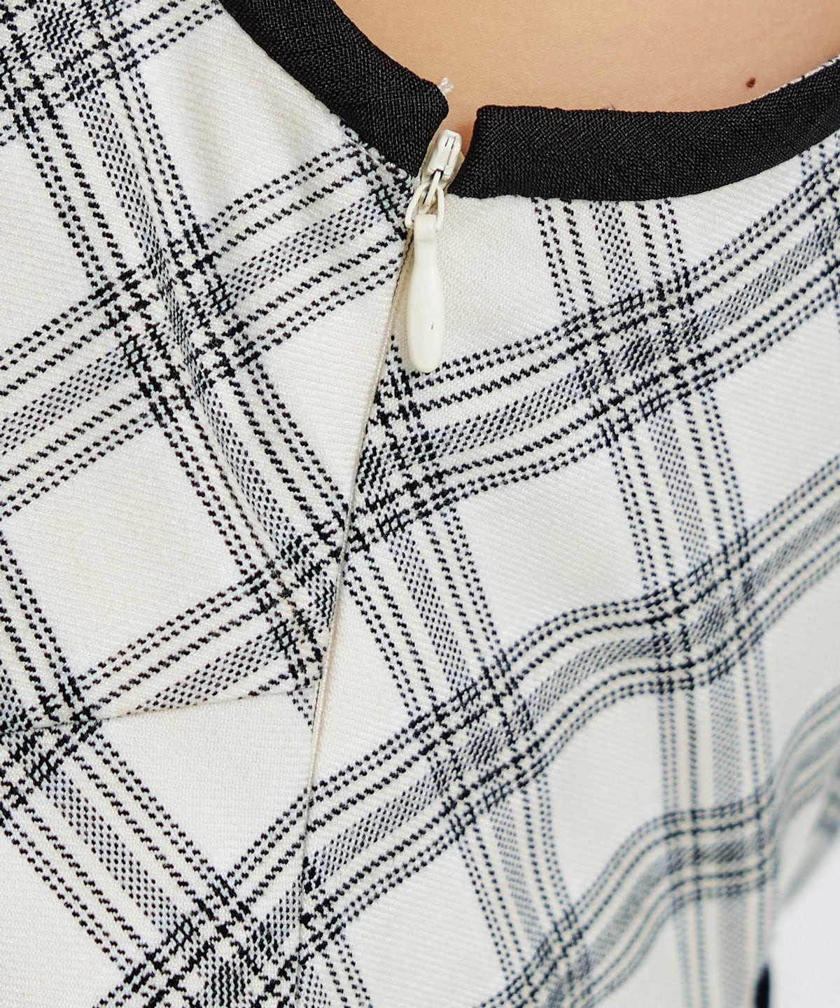 パイピングリボンキャミソールチェックフレアロングワンピース