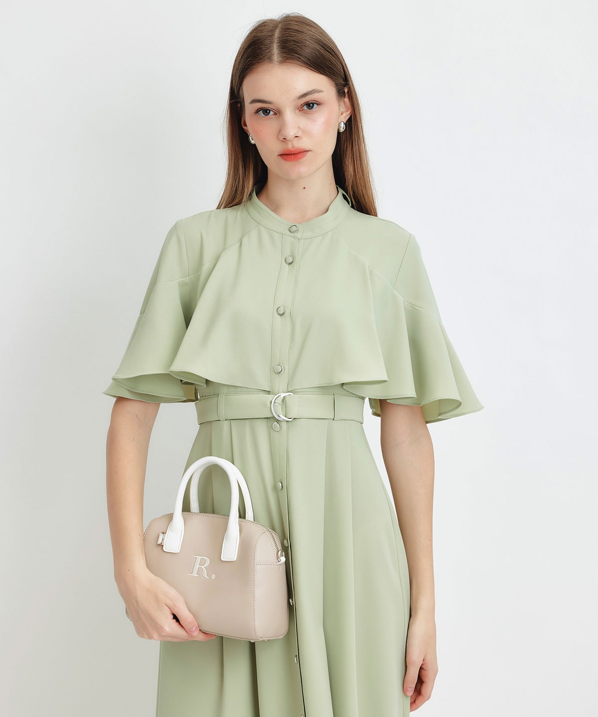 ケープフレアロングワンピース