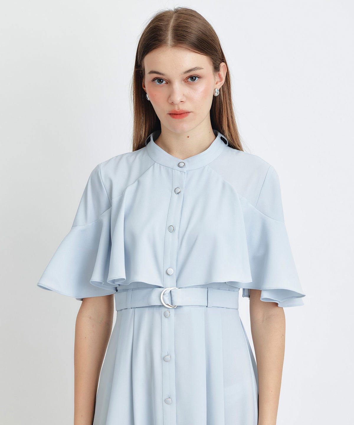 ケープフレアロングワンピース