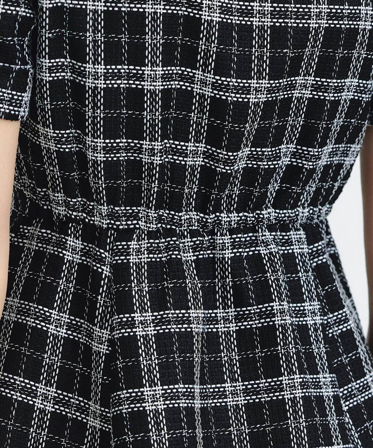 サマーツイードチェックシャツミニワンピース