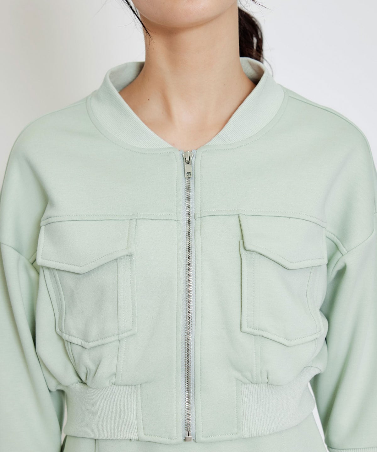 【セットアップ可能】バイカラーステッチカットブルゾン