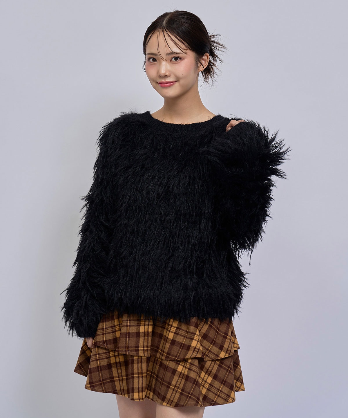 【=LOVE 大場花菜さん着用】2WAYループヤーンシャギーニットトップス