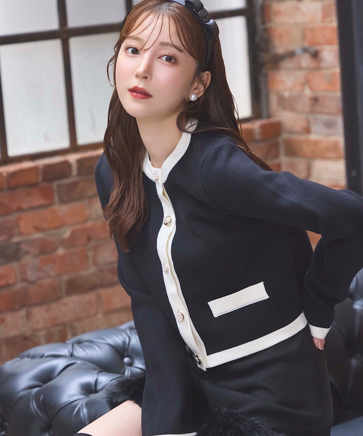 ヘムファー台形ミニスカート