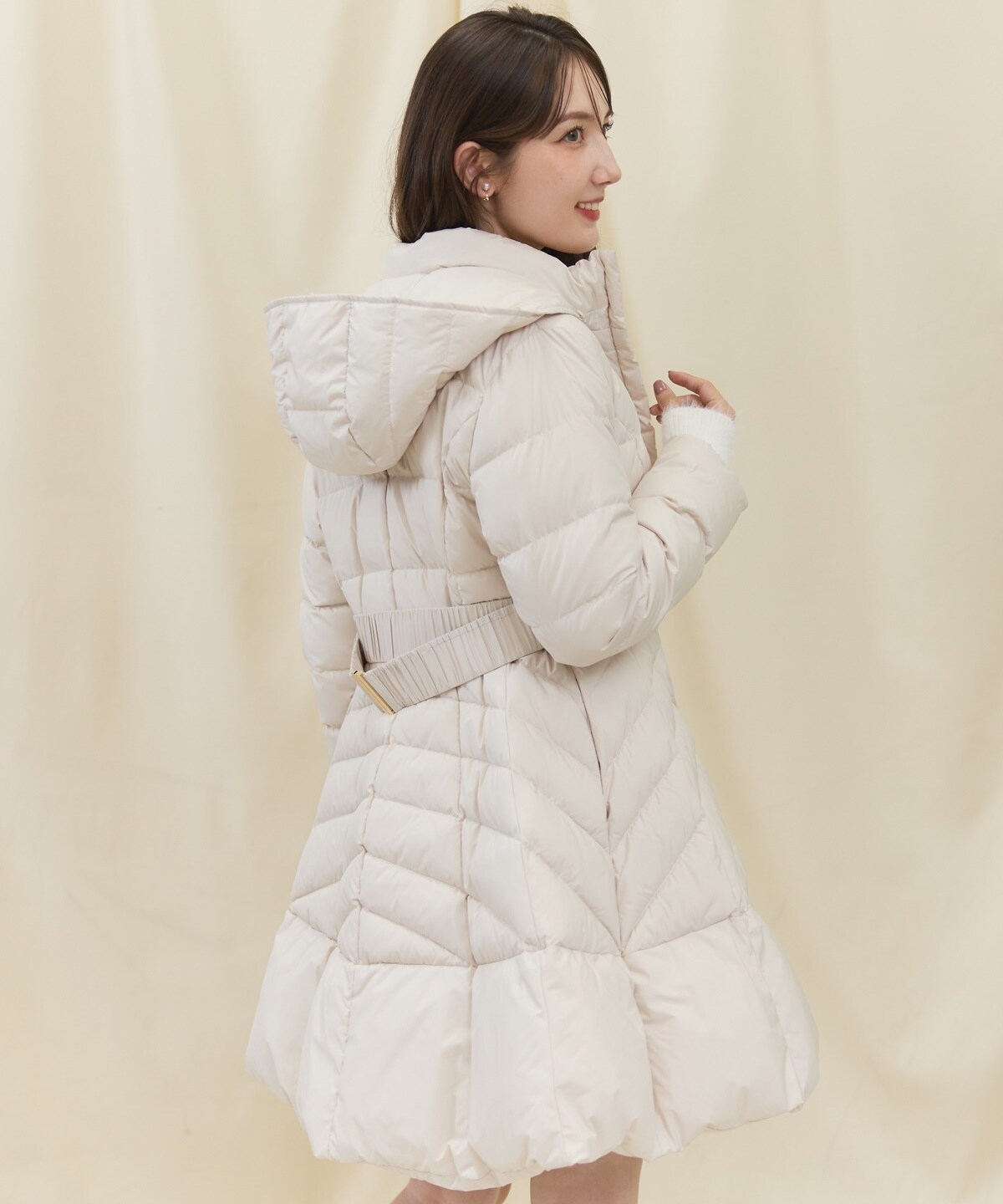 FOXファー付ドレスダウンコート