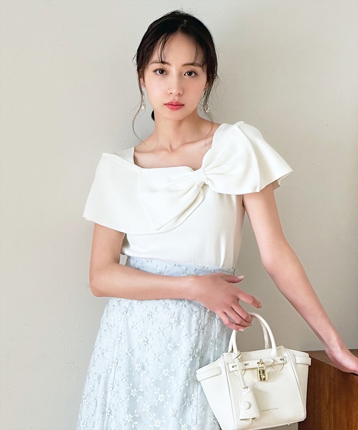 リボンディテールニットプルオーバー