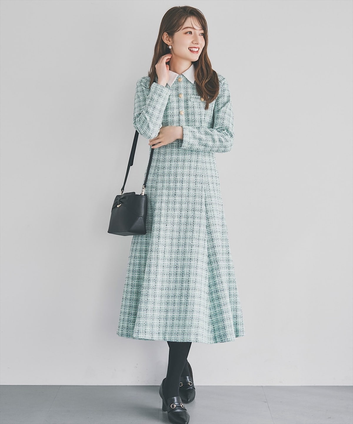 【11/21(Fri)発売】襟付きツイードワンピース