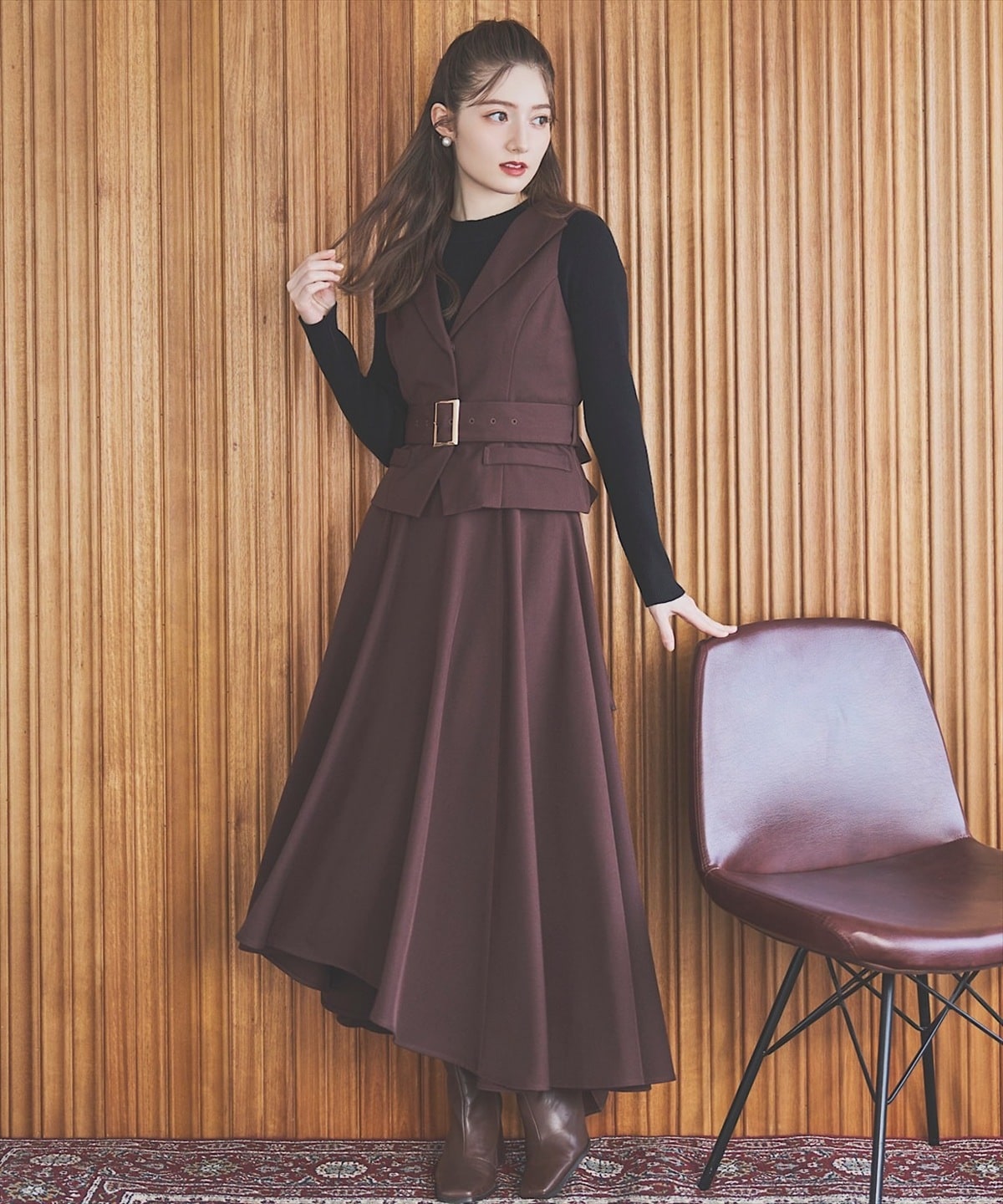 【予約受付中】ジレアシメワンピースセットアップ