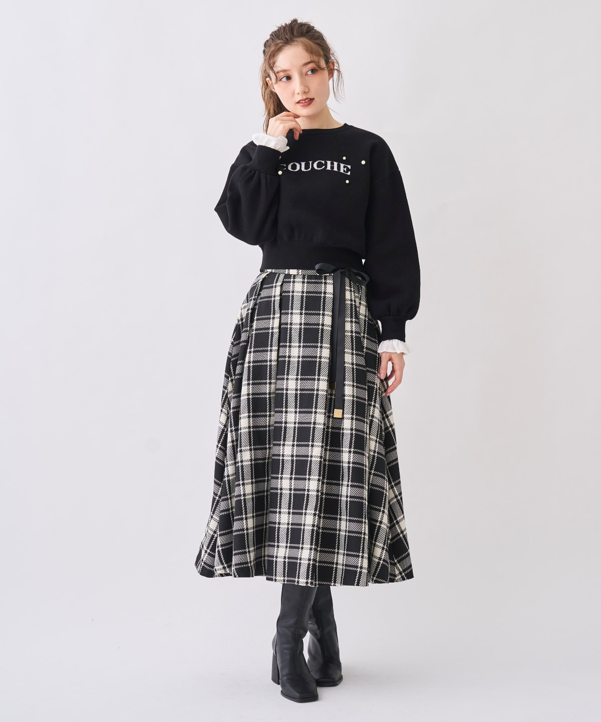 【12/5(Fri)予約開始】フリル袖ロゴニット