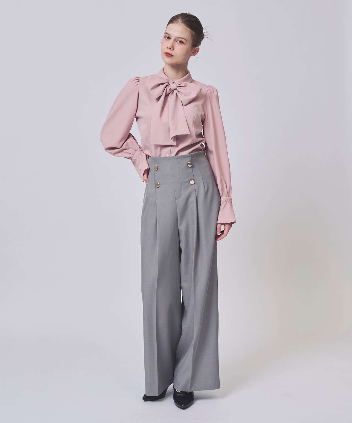 【1/30(Fri)発売開始】フレア袖ボウタイリボンブラウス