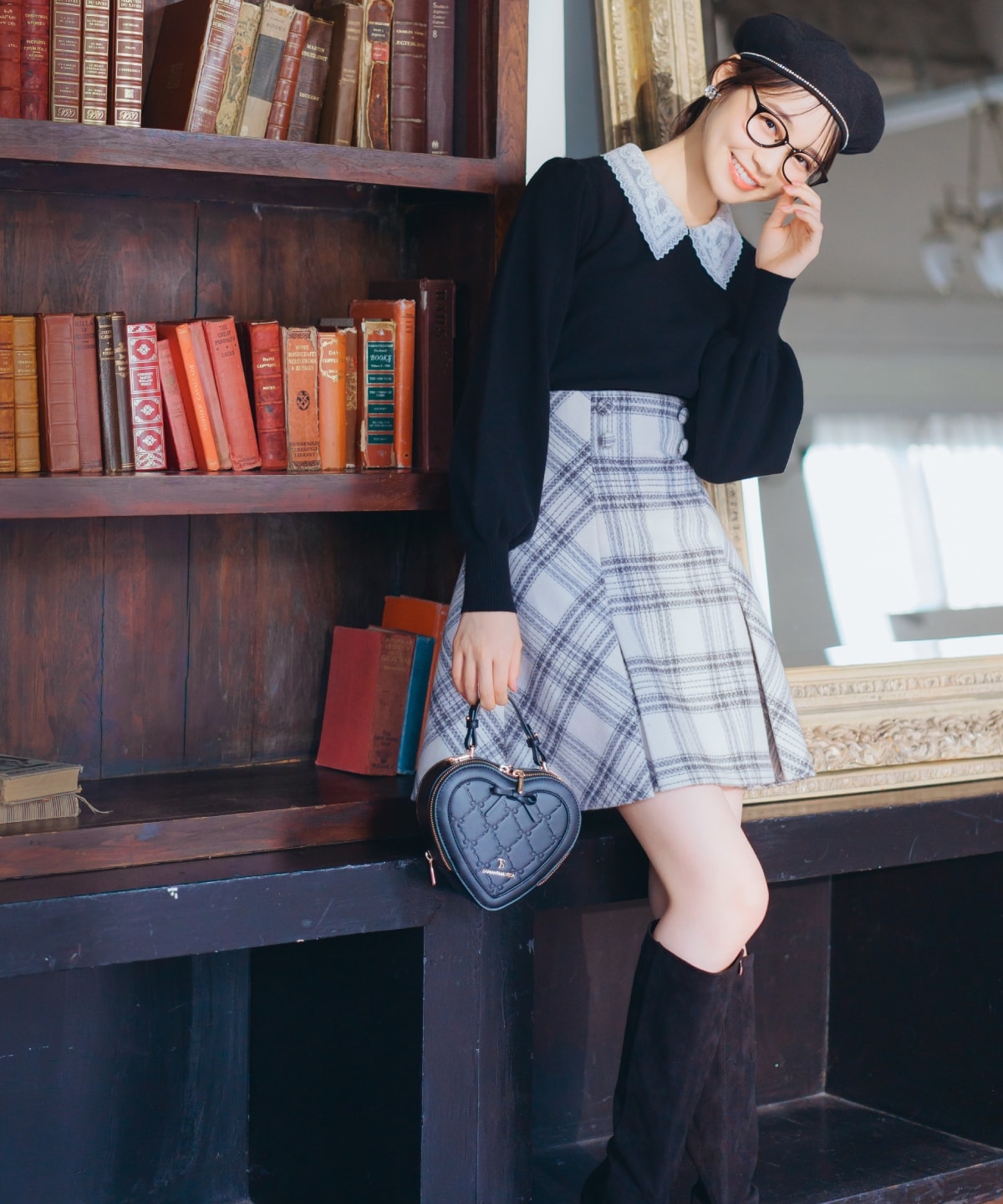 ウールライクチェックスカート