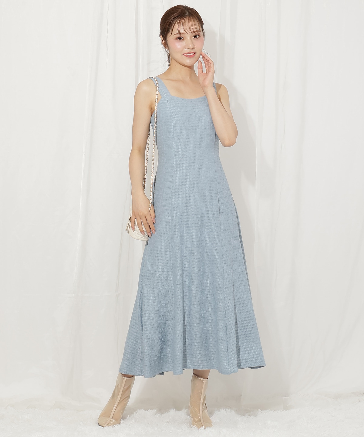 シアーブラウス×カットソーマーメイドワンピース