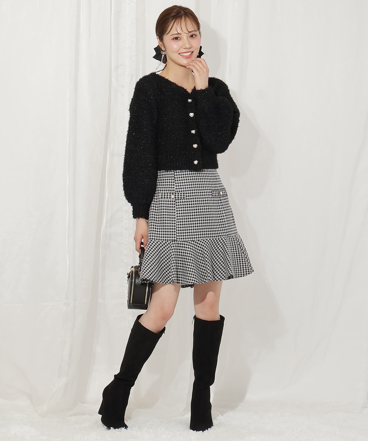 テディヤーンニットカーディガン