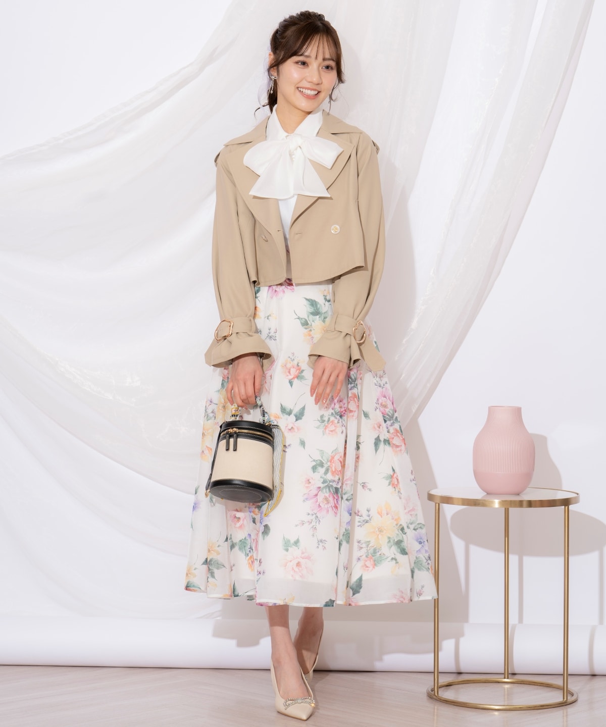 キャンディスリーブショートトレンチコート