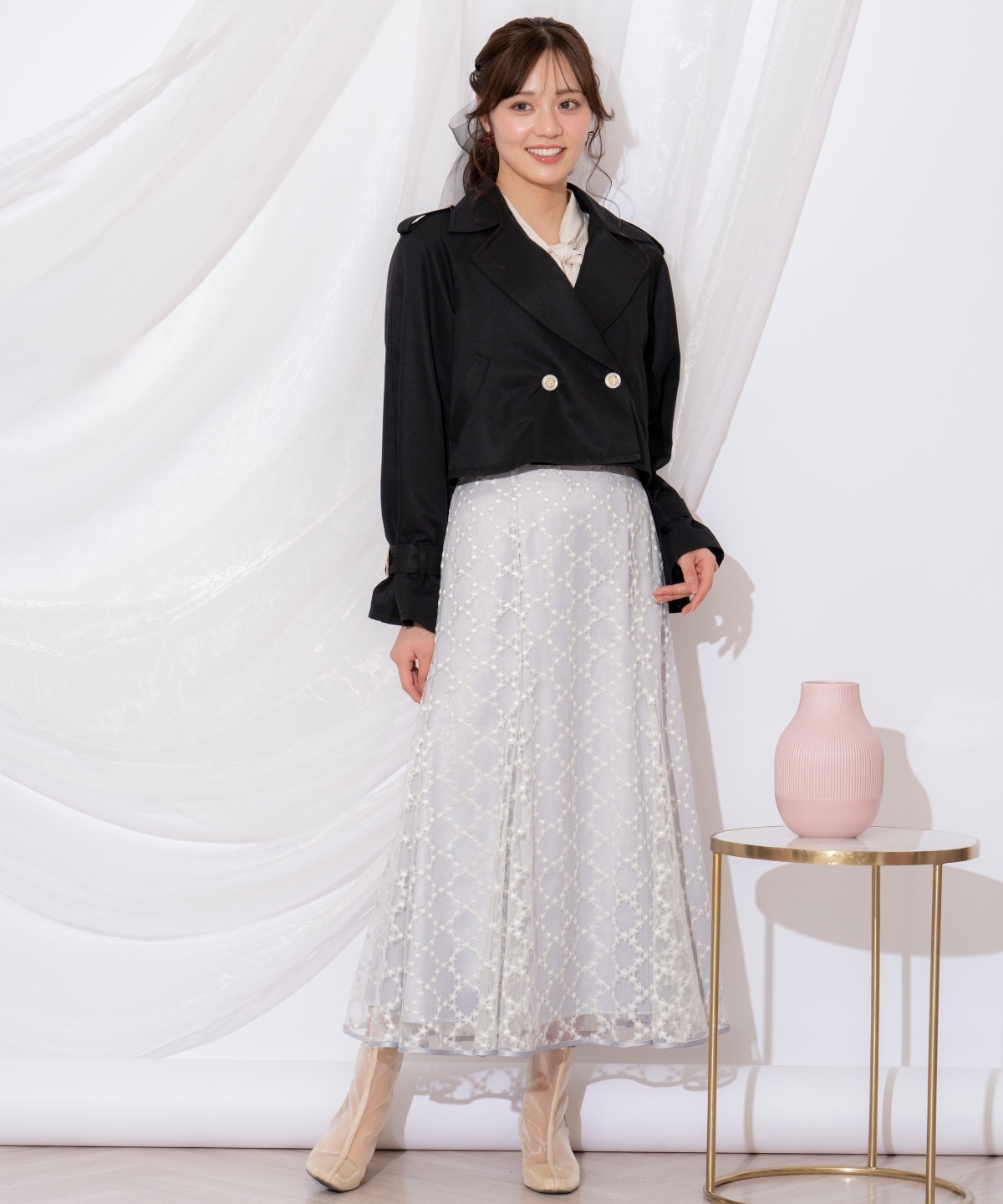 キャンディスリーブショートトレンチコート