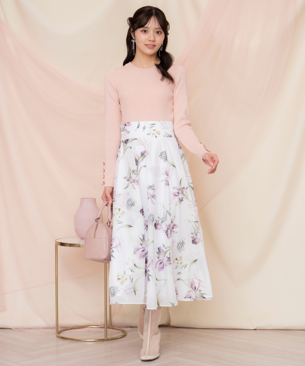 【なくなり次第終了】袖リボンボトルネックニット