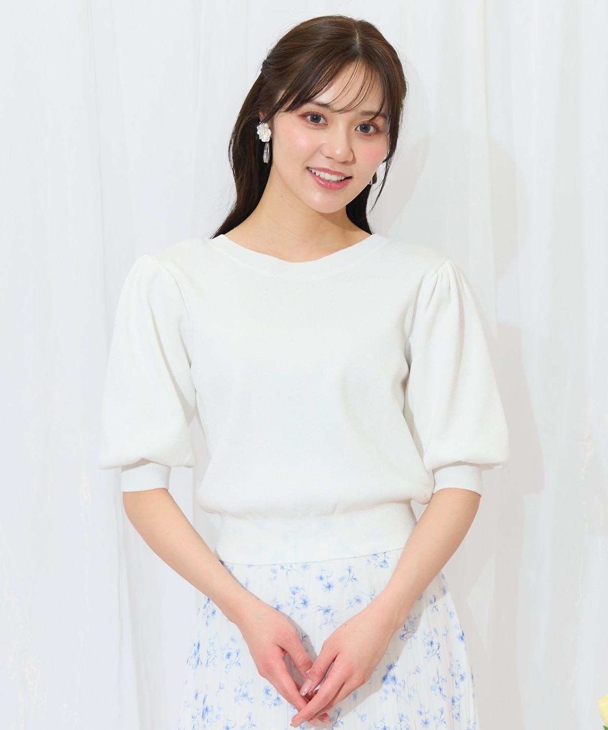 2WAYリボンラメニットプルオーバー