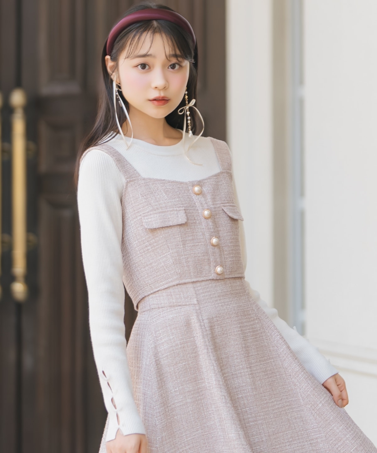 【ツイードセットアップシリーズ】ツイードビスチェ