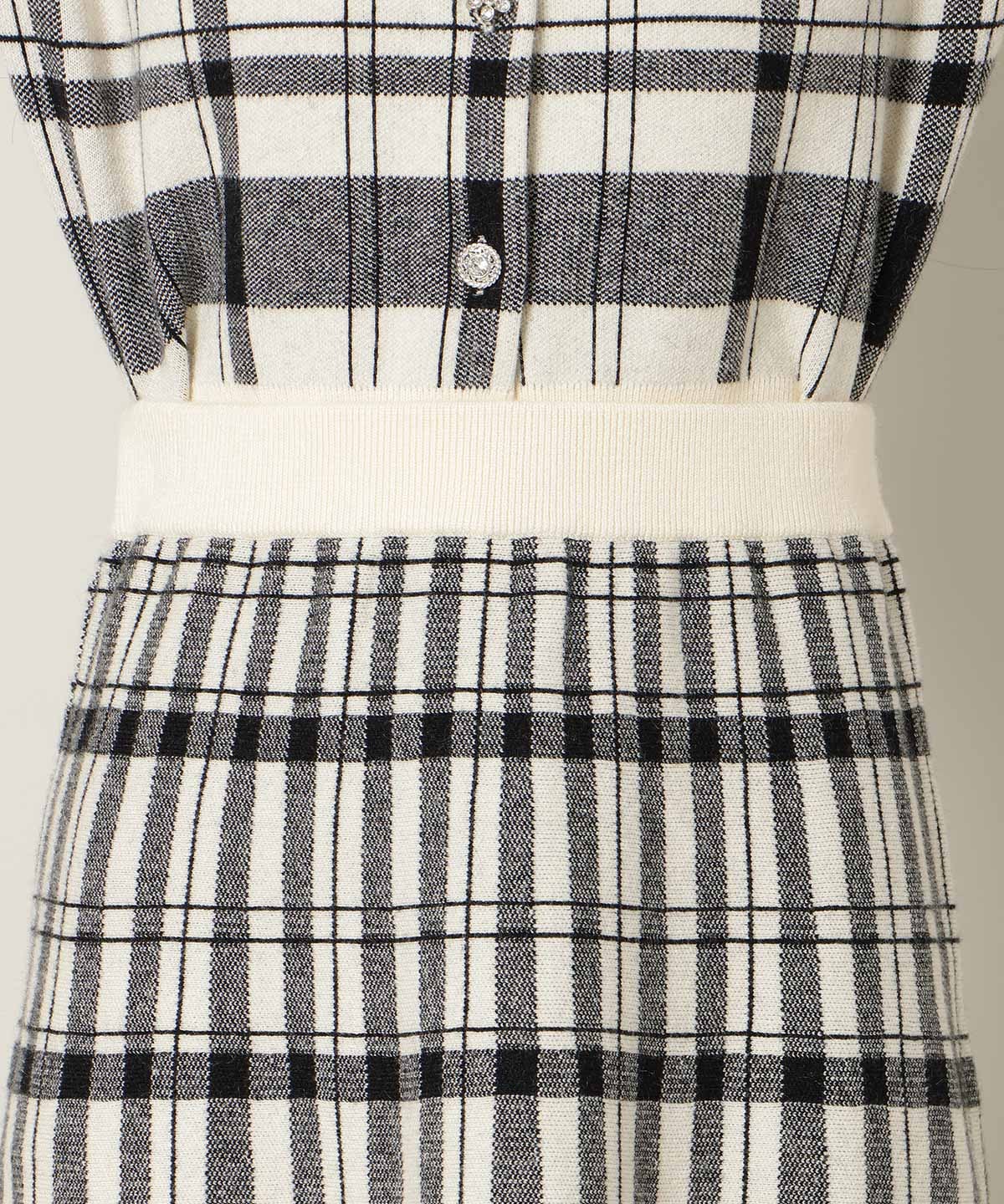 【新色追加】チェック柄ニットフレアスカート
