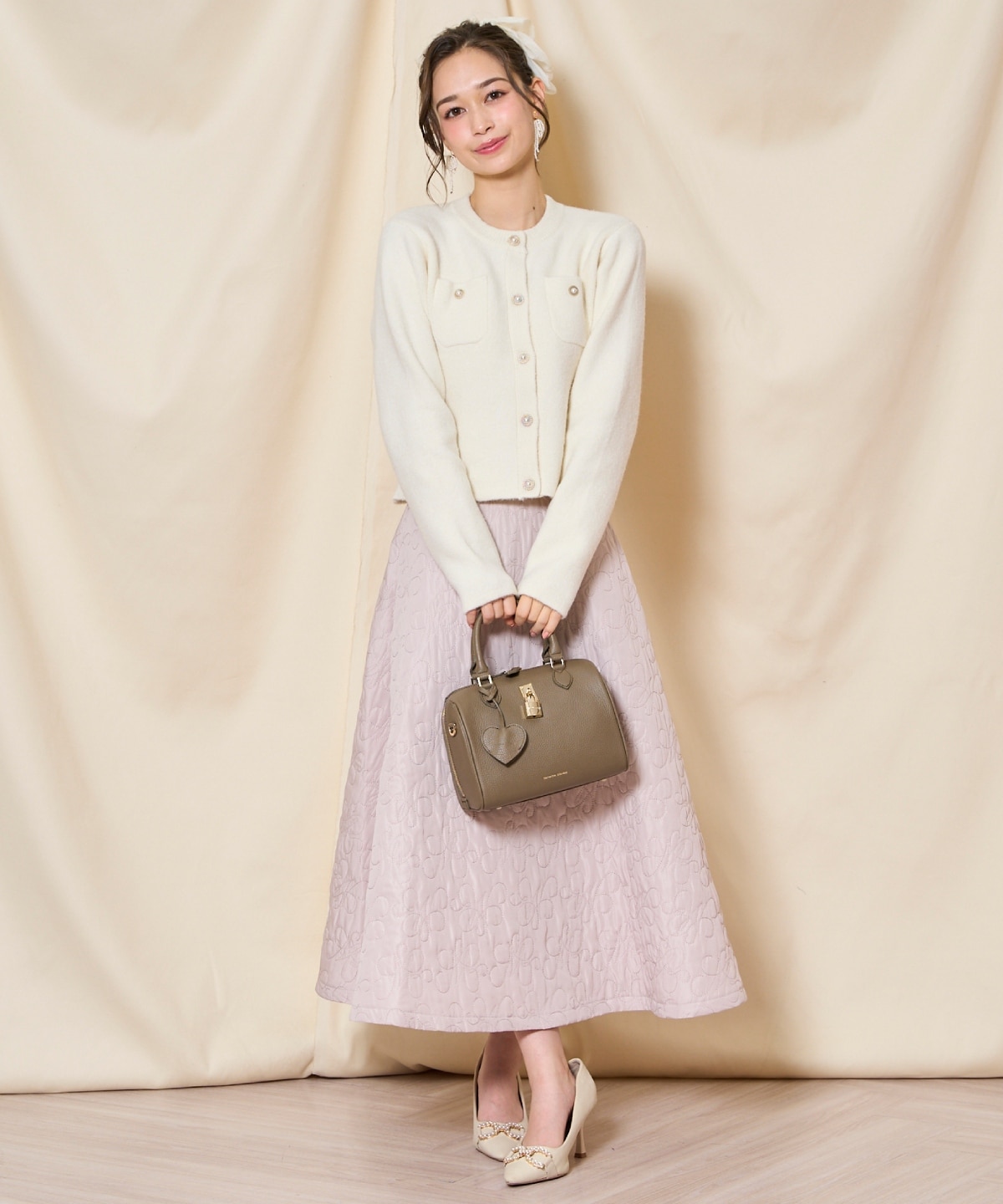 キルティングボリュームフレアスカート