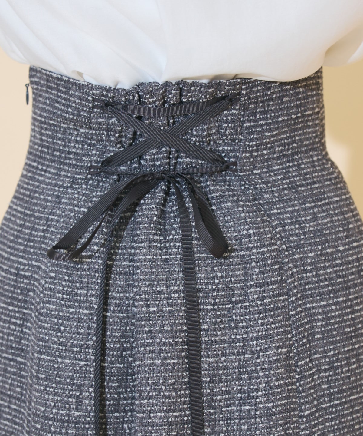 ブレードデザインツイードミニスカート
