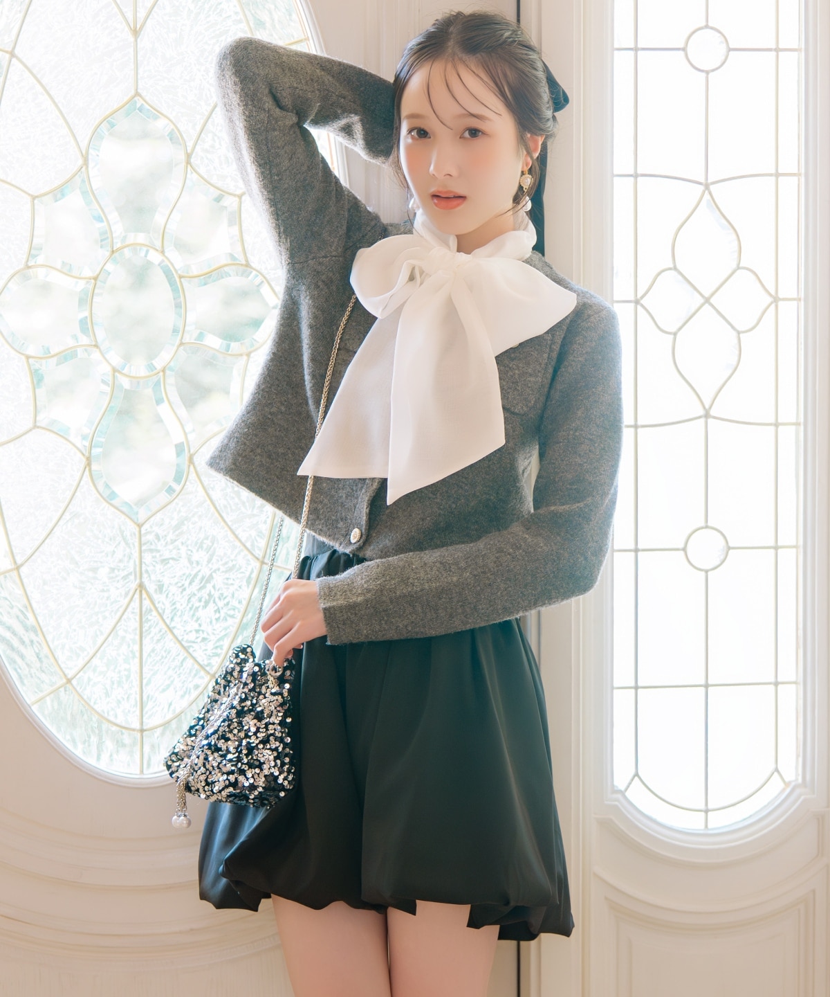 【再入荷予約受付中】モヘアライクニットジャケット