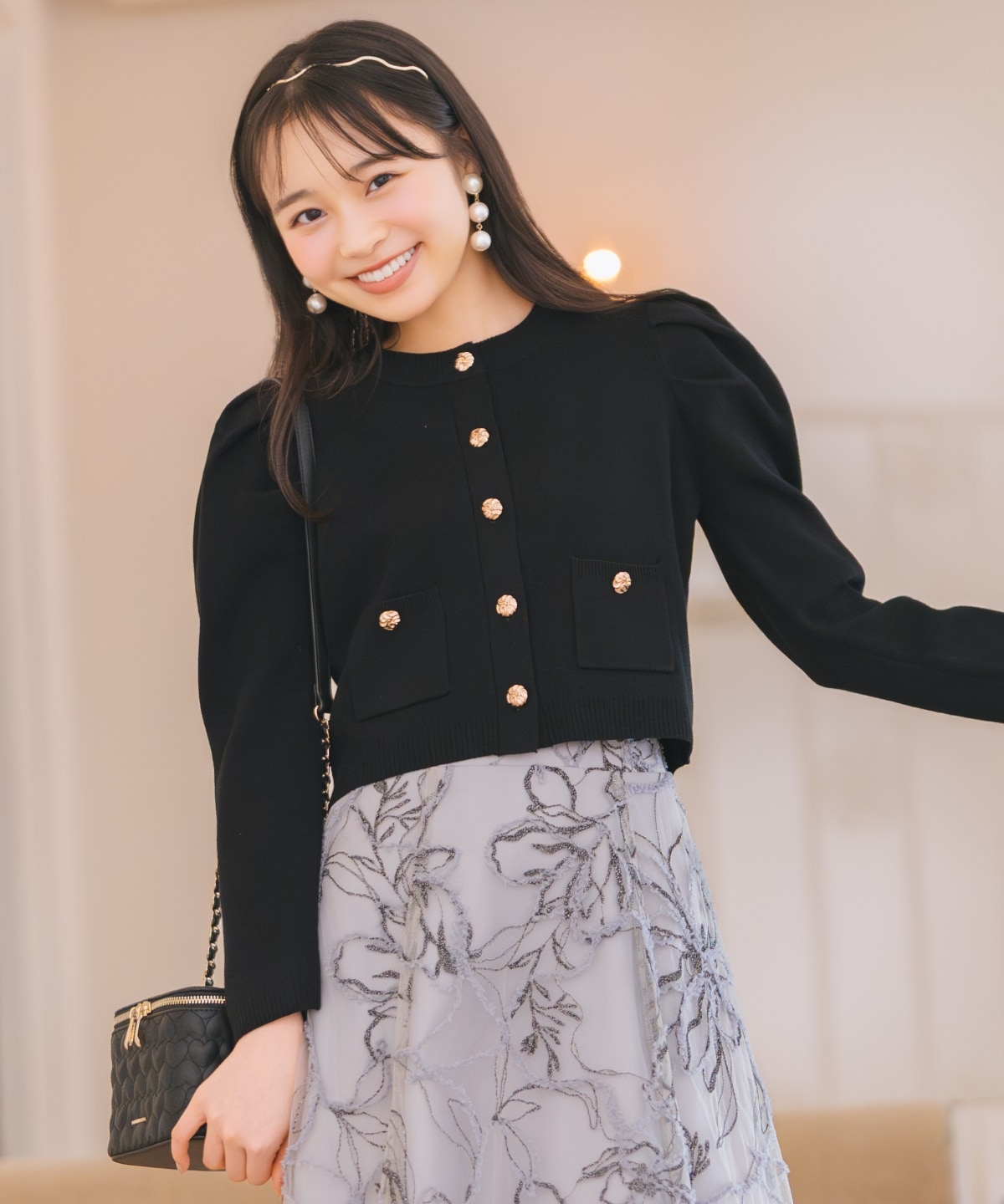 タックスリーブニットカーディガン