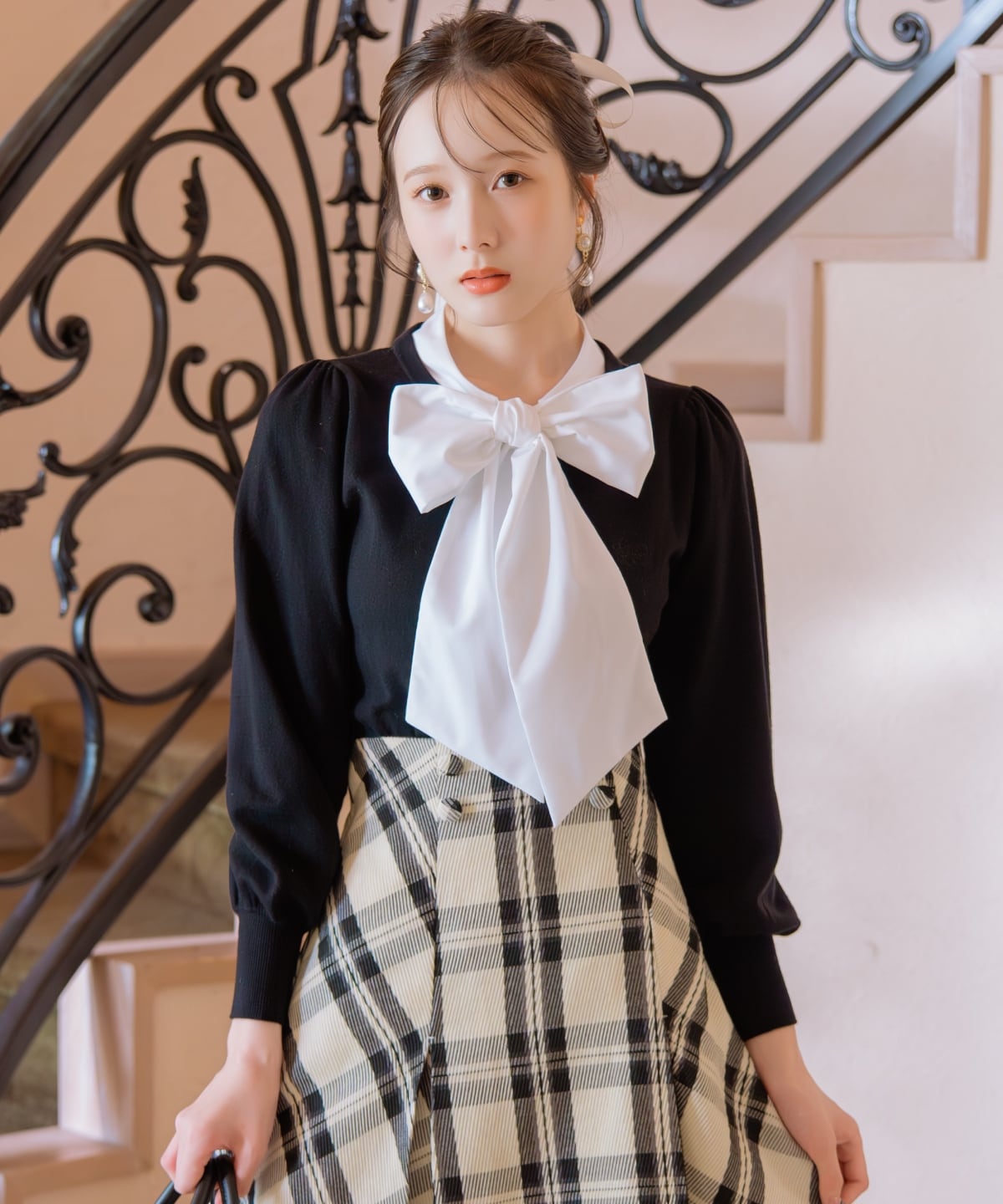 リボンドッキングプルオーバー