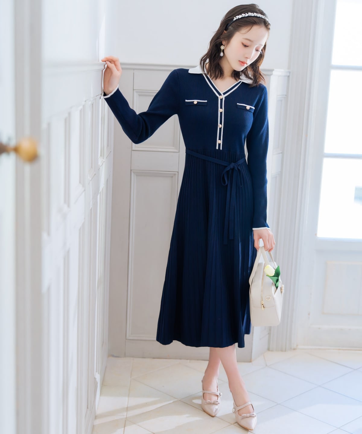 スリングバックリボンパンプス