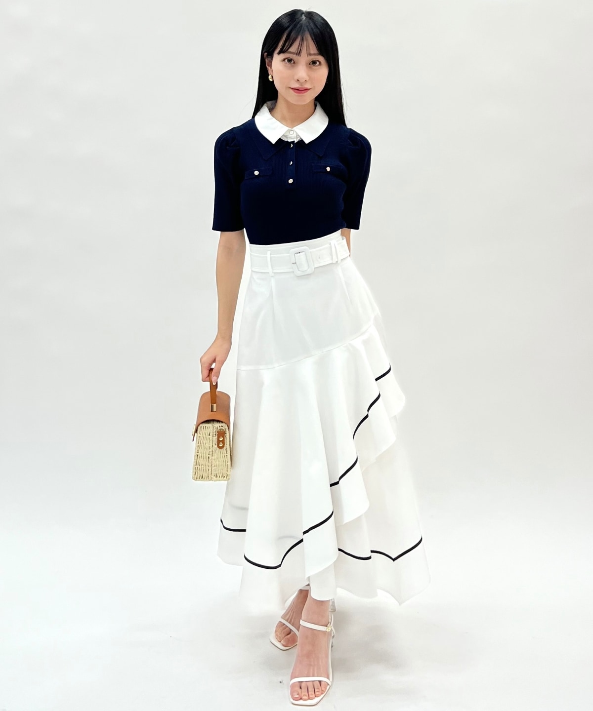 ベルト付きハンカチヘムスカート