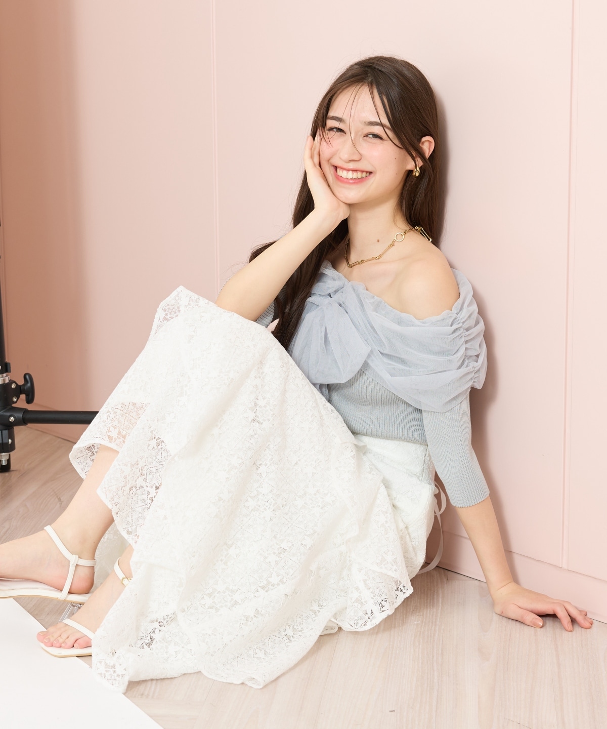 アシメティアードレーススカート