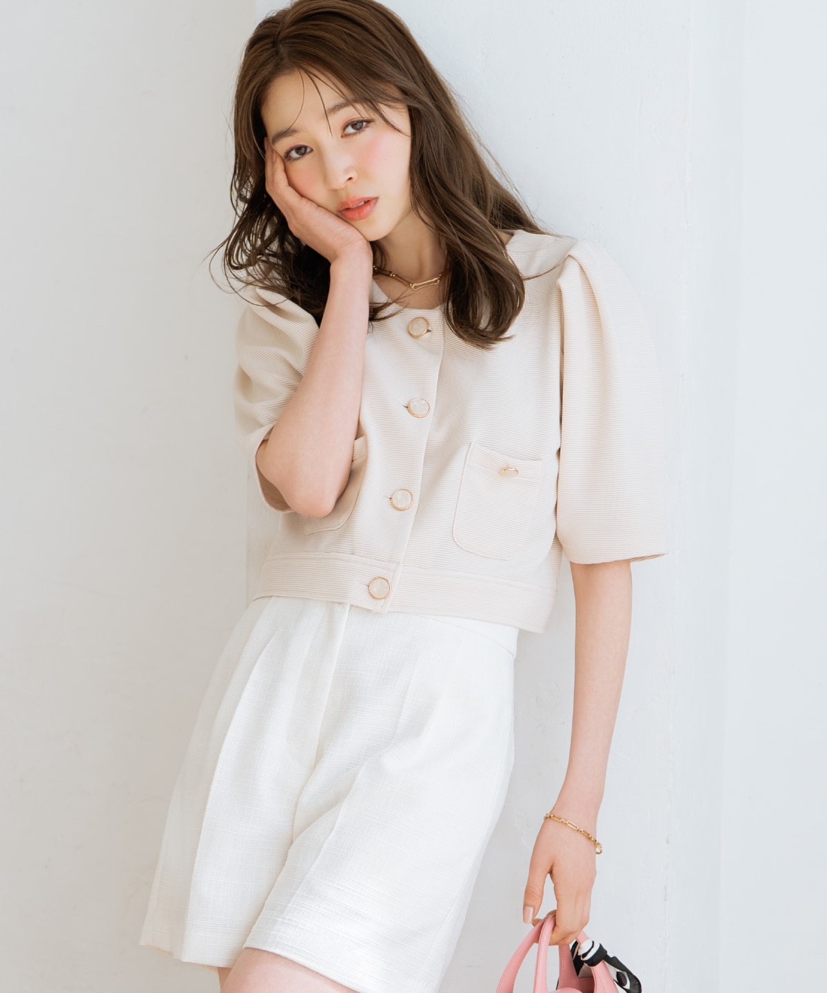 タックツイードショートパンツ