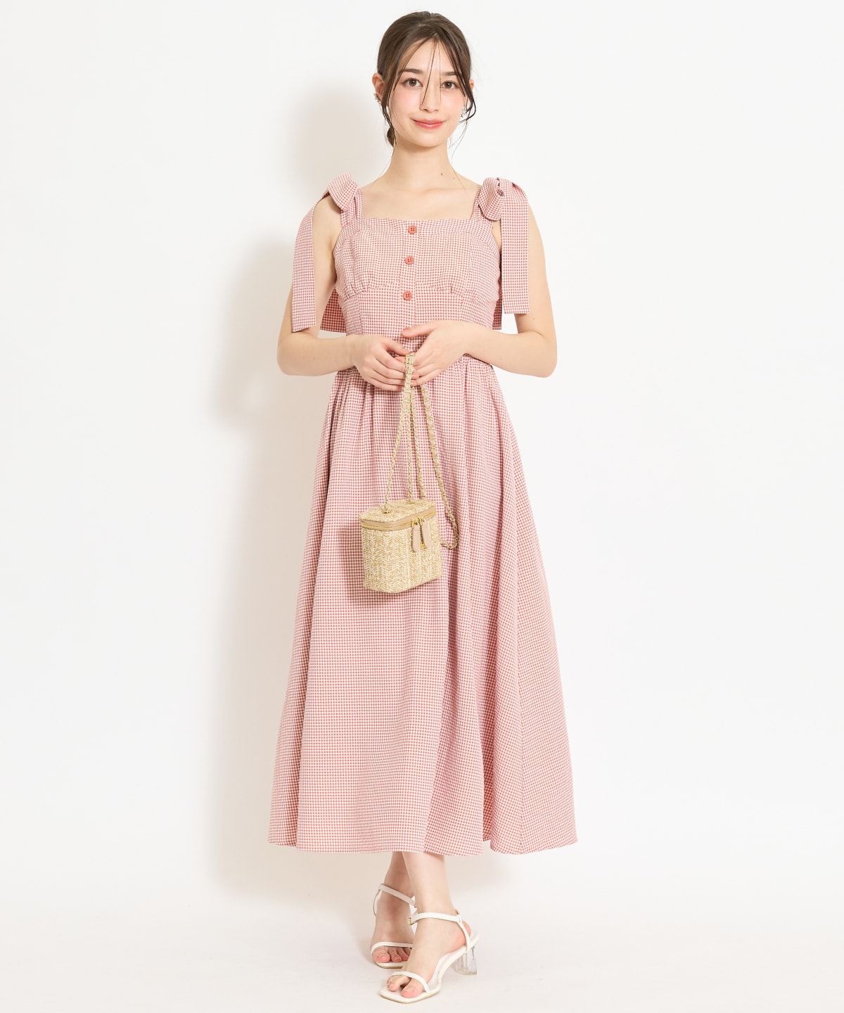 【4/24(fri)10時予約開始】リボンショルダーギャザーワンピース