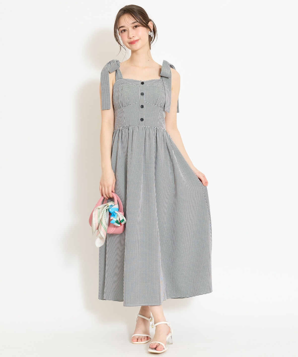 【4/24(fri)10時予約開始】リボンショルダーギャザーワンピース