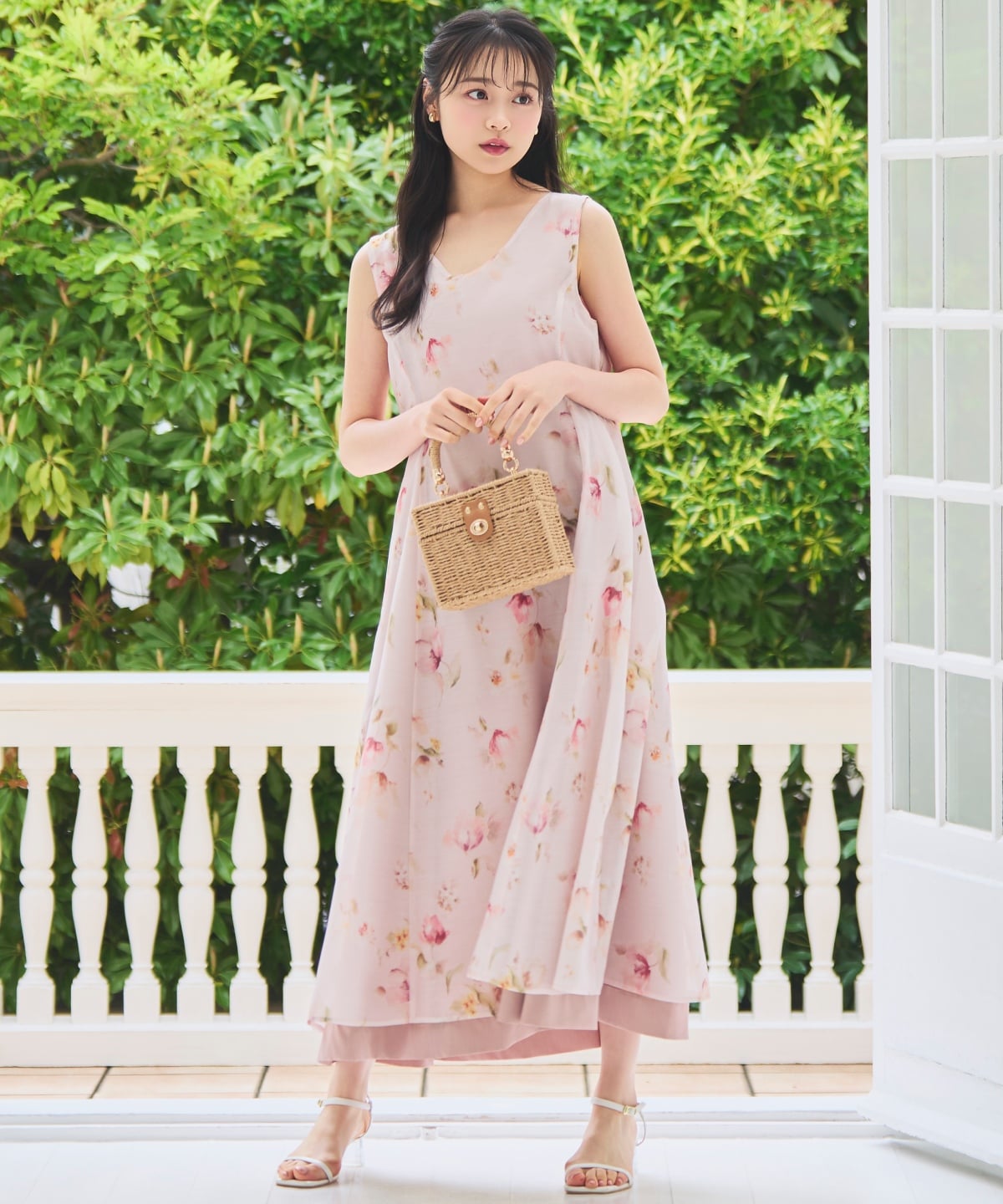 【6/11(thu)10時発売】ウォーターフラワープリントリバーシブルワンピース