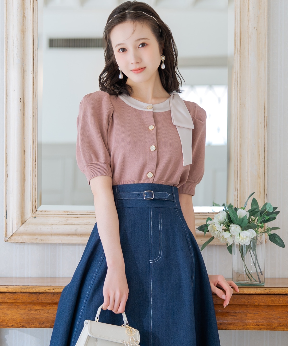 【2/27(fri)発売】リボンパフカーディガン