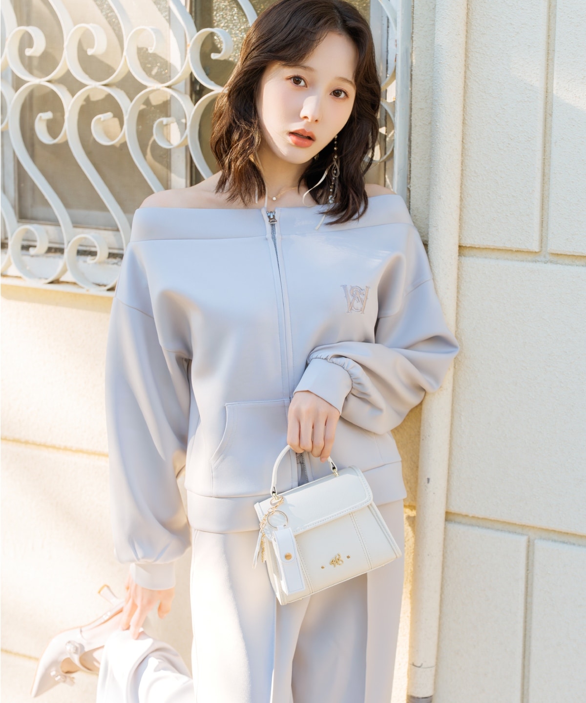 【3/12(thu)10時発売】ダブルZIPオフショルスウェットトップス