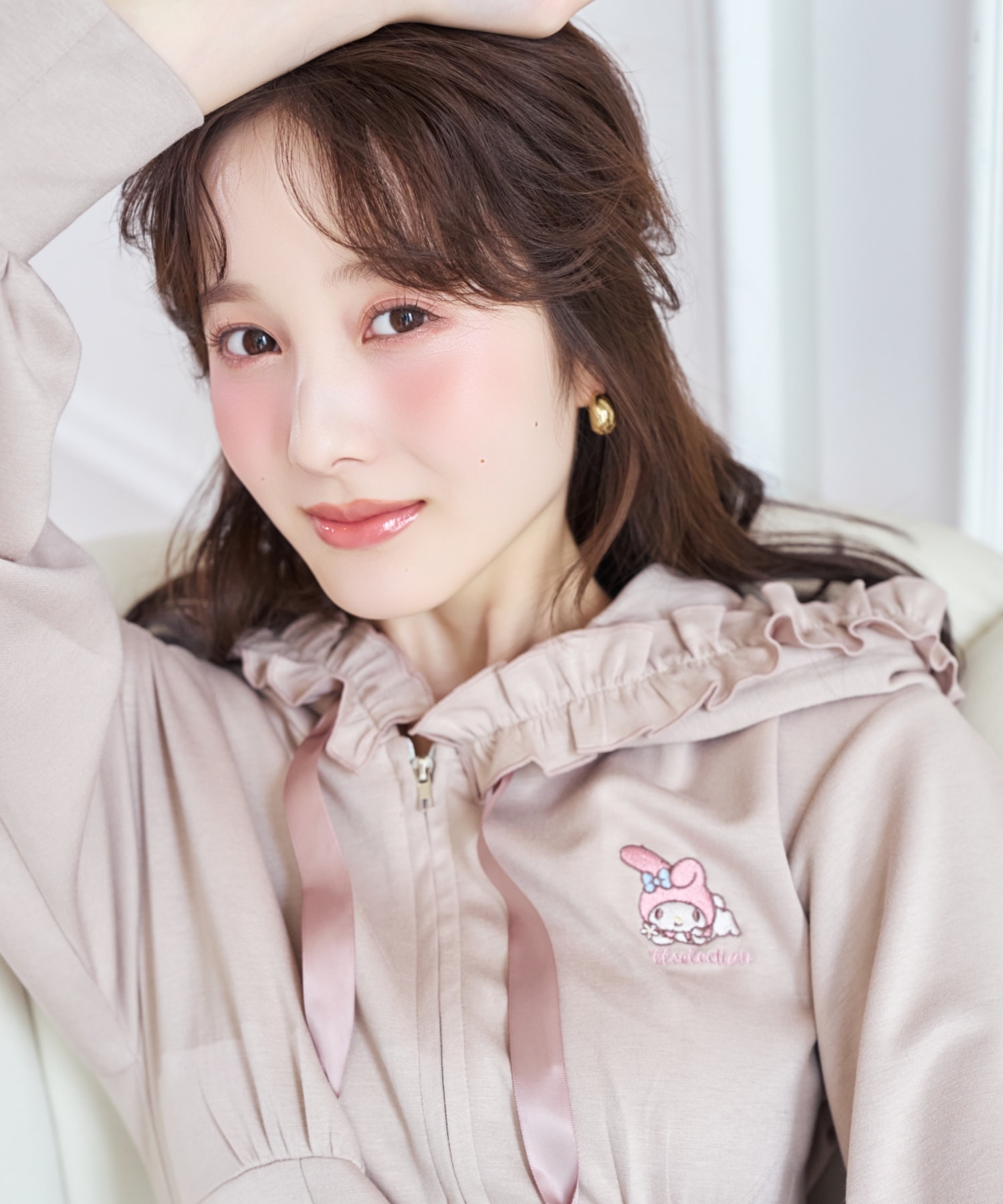 【9/17(thu)10時発売】WILLSELECTION×マイメロディ&クロミ 刺繍フリルフードパーカーワンピース
