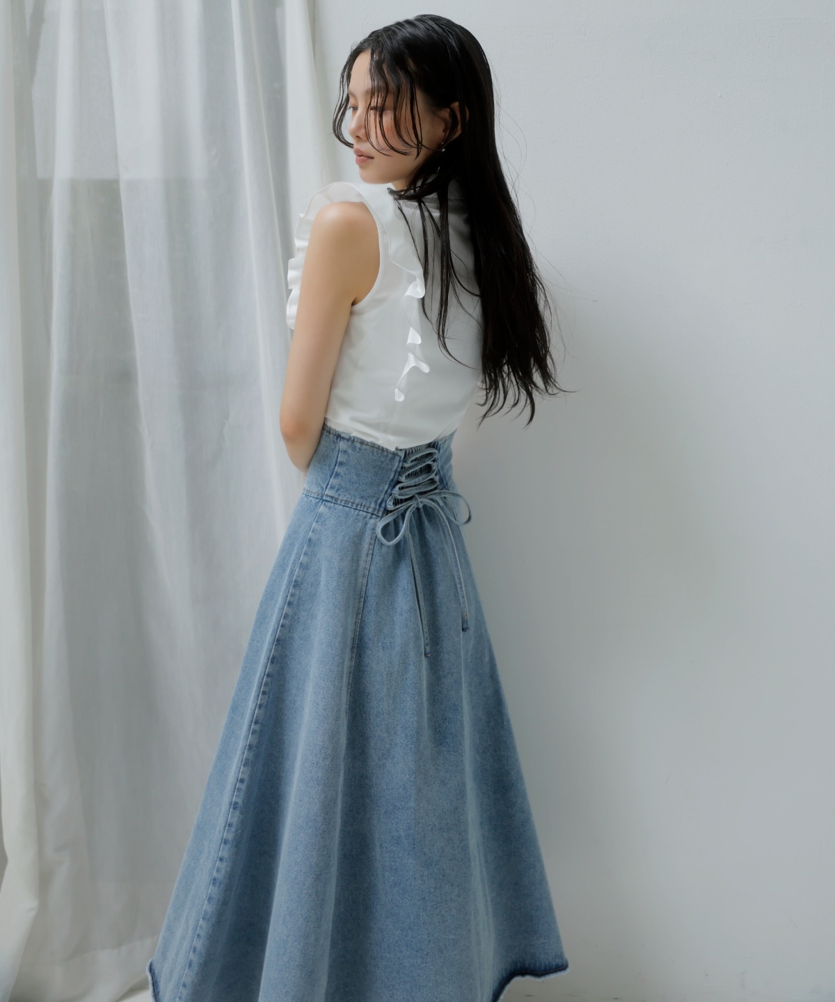 センターZIPデニムスカート